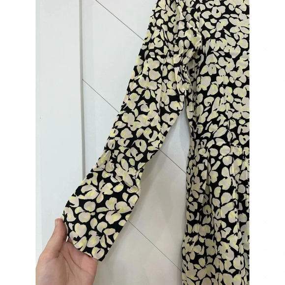 NWT & Other Stories Black and White printed midi dress long sleeve size 0 - Picture 5 of 14